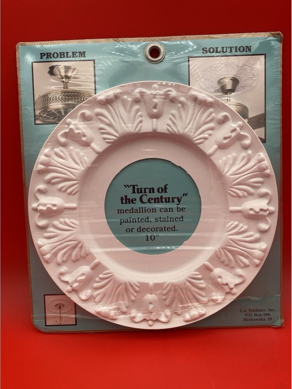 Turn of the Century 10" White Floral Pattern Ceiling Light Fixture Medallion New